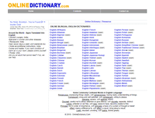 Tablet Screenshot of onlinedictionary.com